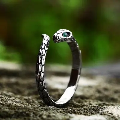 Image de Bague de Mariage en Argent Sterling 925 avec Zircon Vert
