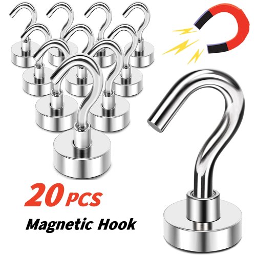 Imagen de Ganchos Magnéticos Fuertes de 20 Piezas para Almacenamiento en Hogar, Cocina, Baño y Bar – Organizadores Multiusos para Llaves, Utensilios y Accesorios