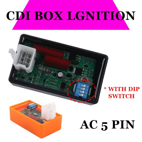 Bild von Programmierbare CDI-Box für Motorradzündung – 5-Pin AC CDI für Wave 100, YX140, YX160, AT110, C90 und Pop 100 – Hochleistungs-Zündanlage für Rennsport und Alltag
