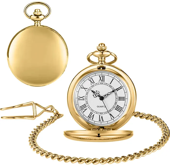 Image de Montre de Poche Vintage en Or - Élégance Classique