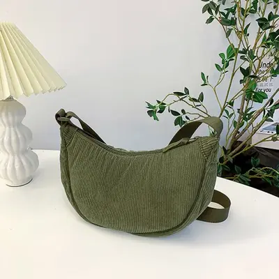 Image de Sac Bandoulière Velours Côtelé Femme - Style Rétro Élégant