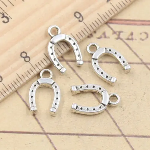 Image de Breloques Fer à Cheval Chance - 30 pcs Argent Antique
