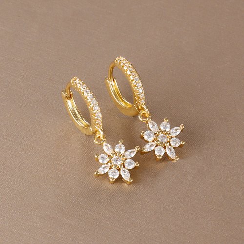 Image de Boucles d'oreilles élégantes en acier inoxydable avec zircons