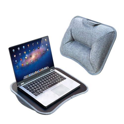 Imagen de Escritorio Multifuncional para Portátil con Cojín de Espuma y Alfombrilla para Ratón - Mesa de Almohada Compacta y Ergonómica