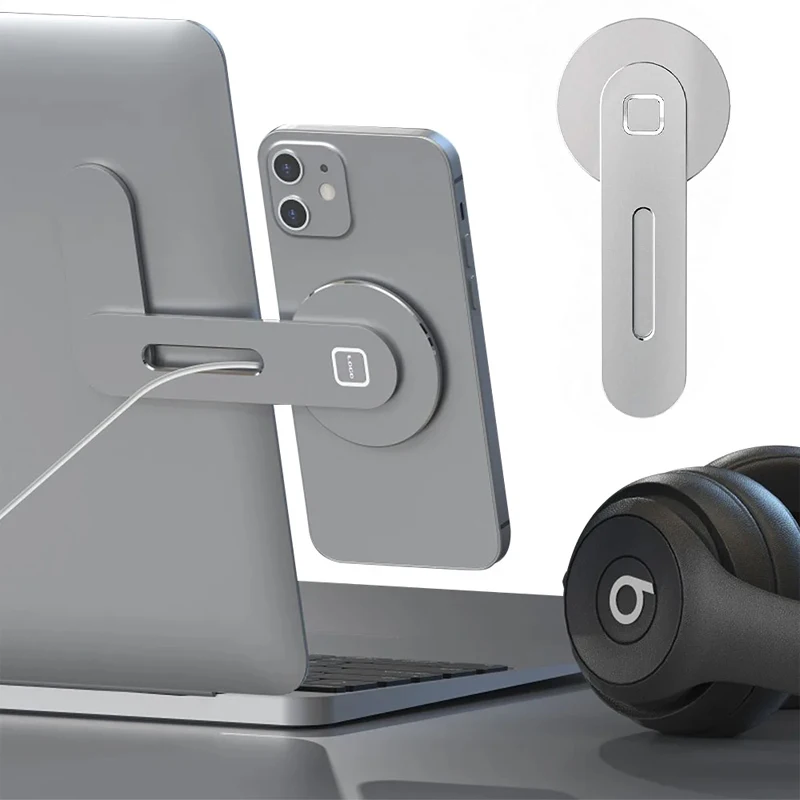 Bild von Magnetischer Handyhalter für Laptop und Monitor – Slim & Faltbar, Kompatibel mit iPhone 14, 13, 12 und allen Smartphones