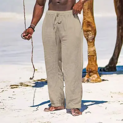 Image de Pantalon Décontracté Homme Coton Lin