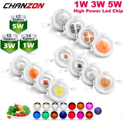 Image de Puce LED SMD Haute Puissance 1W/3W/5W - Éclairage Multicolore