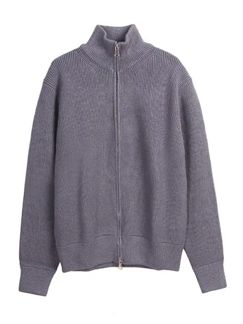 Image de Cardigan Homme Hiver Col Montant Tricoté Épais