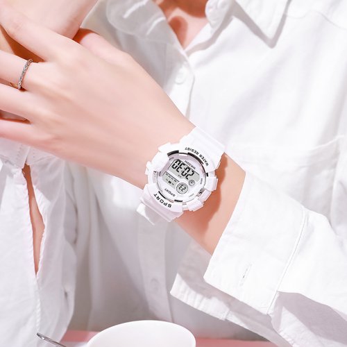 Zdjęcie Moda zegarki dla dzieci YIKAZE świecący wodoodporny budzik zegarki dla chłopców i dziewcząt Student inteligentny elektroniczny zegarek prezent