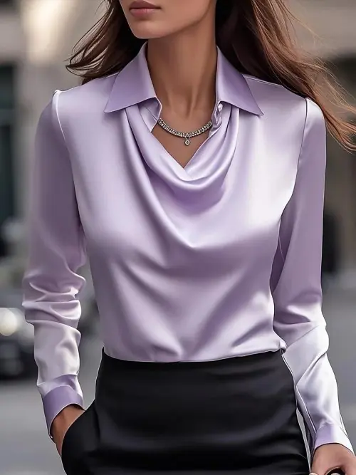 Image de Blouse Imprimée Fleurs Été - Col Pivotant & Ajustement Ample