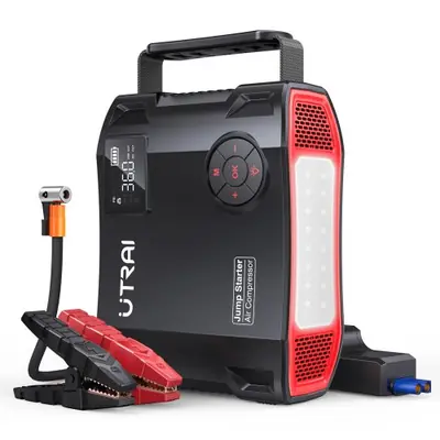 Image de Démarrage 4-en-1 : Booster Voiture + Pompe à Air + Chargeur Portable
