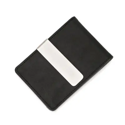 Image de Portefeuille Mince en Cuir avec Pince à BILLETS