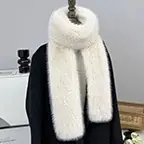 Image de Écharpe Fourrure Longue 180cm - Châle Hiver Luxe & Doux