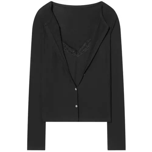 Image de Blouse Femme Dentelle Ajustée Manches Longues - Style Coréen Automne