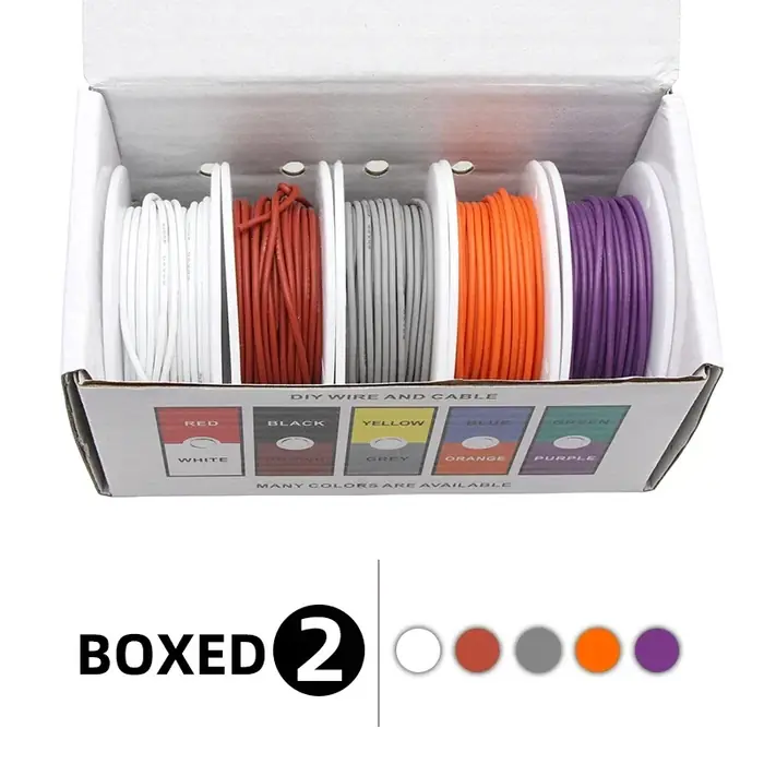 Image de Câble Silicone Flexible Cuivre Étamé - Kit 5 Couleurs