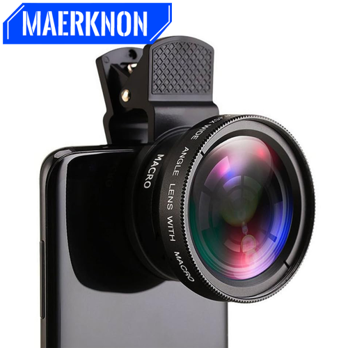 Immagine di Obiettivo per telefono 2 in 1 Professionale 0,45X Obiettivo super grandangolare e macro Clip su obiettivi per telefoni cellulari per telefoni cellulari/tablet Android