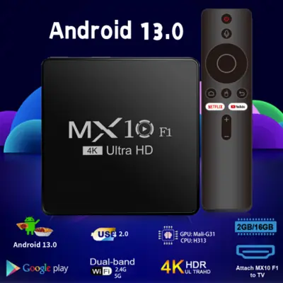 Image de Smart TV Box MX10 F1 - Android 13 4K Ultra HD