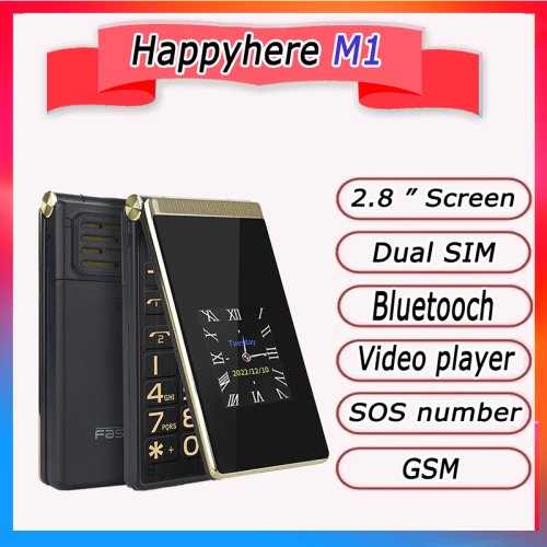 Immagine di Telefono Cellulare a Conchiglia 2023 per Anziani - Modello Flip Sbloccato con Radio, Pulsante SOS, Schermo Grande e Batteria Duratura