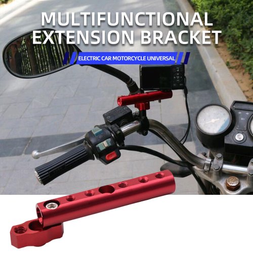 Imagen de Soporte de Expansión Universal para Montaje en Espejo de Motocicleta, Scooter y Vehículos Todo Terreno con Compatible para Focos y Soporte de Teléfono Móvil