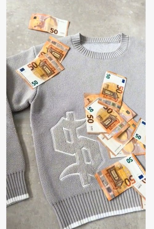 Immagine di Maglione Girocollo Unisex Dorato Harajuku Stile Gotico con Ricamo Simbolo - Modello Box Fit Autunnale Casual Popolare