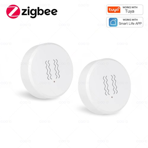 Zdjęcie Inteligentny czujnik wibracji Tuya Zigbee z wbudowanymi osiami XYZ do wykrywania pochylenia, powiadomienia w aplikacji, alarm ruchu i wstrząsów w czasie rzeczywistym, rejestracja.