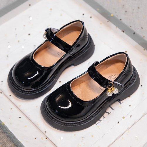 Afbeelding van Chique Zwarte Mary Janes voor Meisjes met Parelhanger
