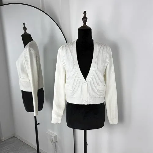 Weiß strickjacke