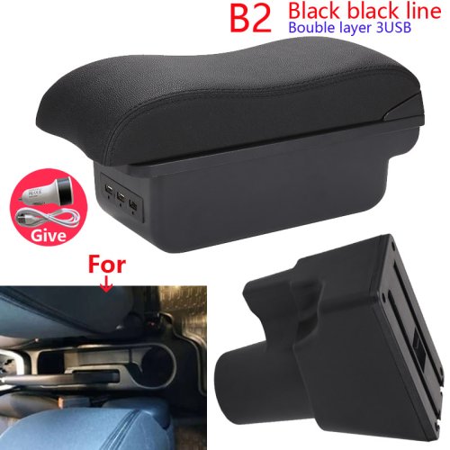 Immagine di Per Kia Picanto Bracciolo Box Per Kia Picanto 3X-Line Auto Bracciolo Superficie Curva in pelle Insta...