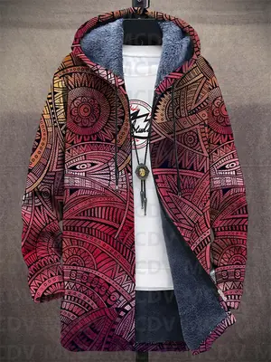 Image de Cardigan Ethnique Unisexe - Style Rétro & Confort Peluche
