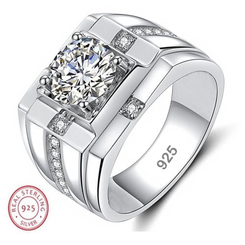 Imagen de Anillo de Plata 925 con Circonita 5A - Joya Elegante para Hombres y Mujeres