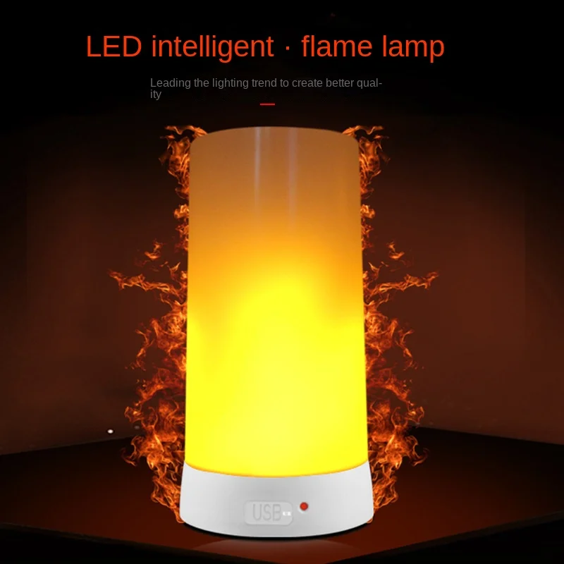Imagen de Lámpara LED con Efecto de Llama Realista para Habitación, Luz Nocturna Decorativa con Simulación de Fuego, Ideal para Bares, KTV, Bodas y Decoración Navideña