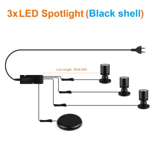 3xSpotlight zwart