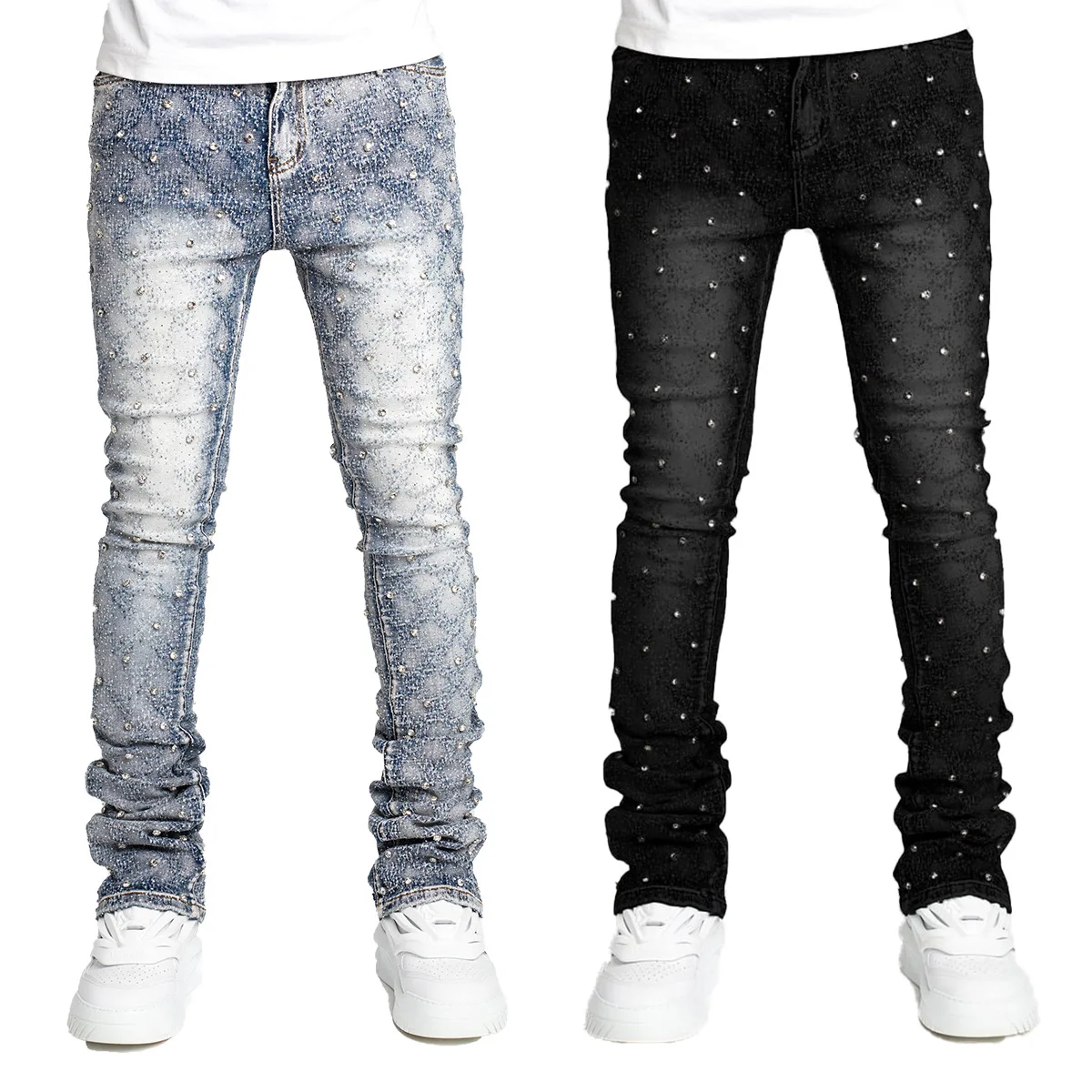 Imagen de Vaqueros Pitillo Punk Gótico para Hombre