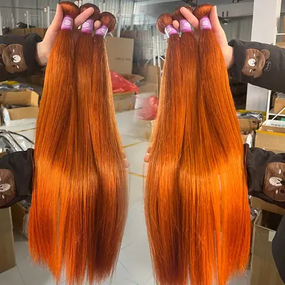 Image de Cheveux Brésiliens Vierges Droits - 24/26/30 Paquets