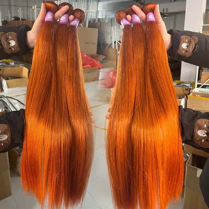 Image de Cheveux Brésiliens Vierges Droits - 24/26/30 Paquets