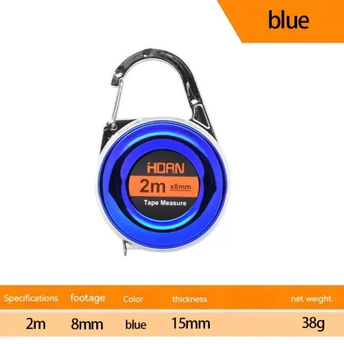 Image de Mini Ruban à Mesurer 2m - Porte-Clés Pratique en Acier