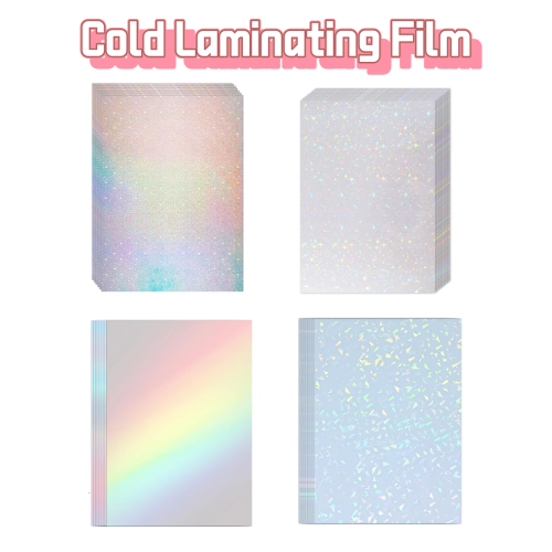 Image of Premium Clear Holographic Self-Adhesive Vinyl Film - 20 Sheets A4 Size, Waterproof Protective Laminating Film for Photos, Documents & Crafts
