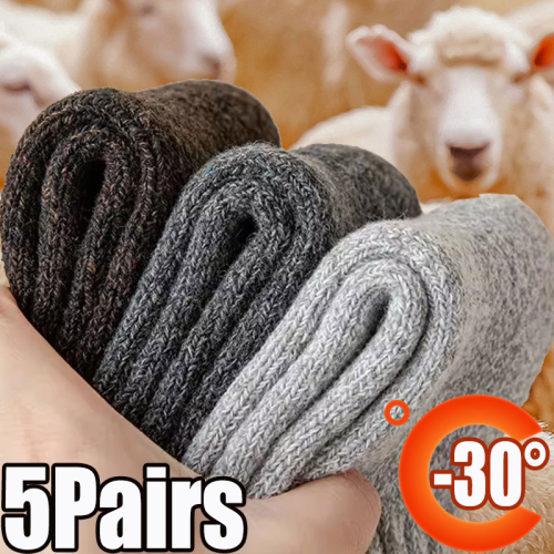 Imagen de Calcetines de Invierno Extra Calientes para Hombre y Mujer - 5 Pares Súper Gruesos en Algodón Terry para Protección contra el Frío y la Nieve
