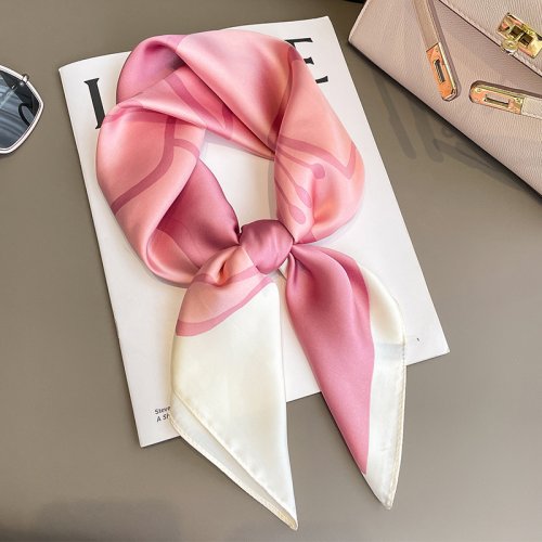 Afbeelding van Elegante Luxe Zijden Vierkante Sjaal voor Vrouwen – 70 cm Satijnachtige Wrap, Hijab, Echarpe en Haarbandana in Moderne Stijl