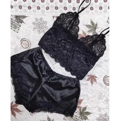 Image de Lingerie Dentelle 2 Pièces - Pyjama Babydoll Élégant