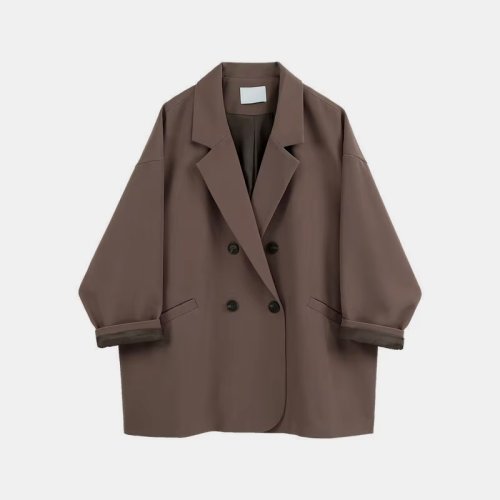 Image de Blazer Oversize Noir - Style Coréen Chic & Décontracté