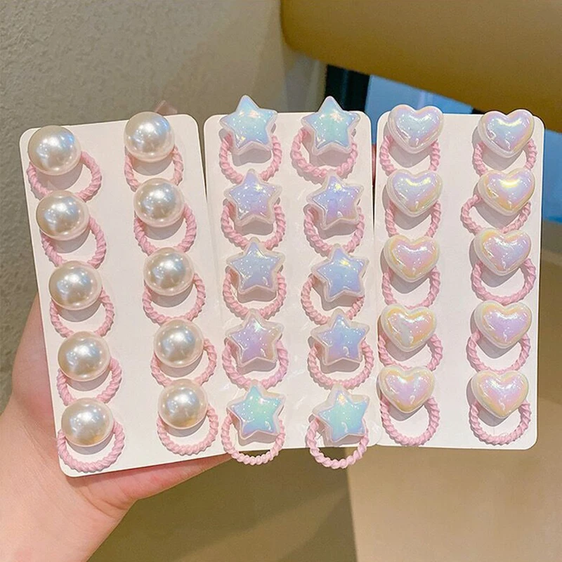 Immagine di Set di 10 Elastici per Capelli Carini per Bambine