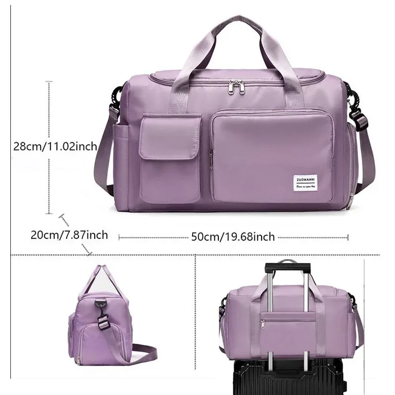Bild von Große Reisetasche mit Schuhfach – Weekender Handgepäcktasche für Damen, Sport- & Fitness-Tasche als Umhängetasche mit hoher Kapazität
