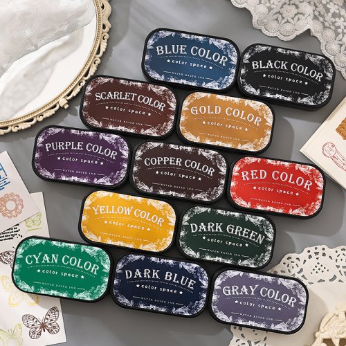 Zdjęcie Seria Color Space Atrament na bazie wody Gąbka Inkpad Planner Art Scrapbook Supplies Akcesoria szkolne Artykuły papiernicze