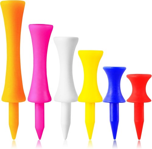 Afbeelding van Plastic Golf Castle Tees Step Down Onbreekbaar Gemengd of dezelfde hoogte 50 stuks, 2 3/4, 2 1/4, 2, 1 3/4, 1 1/2 inch lengte