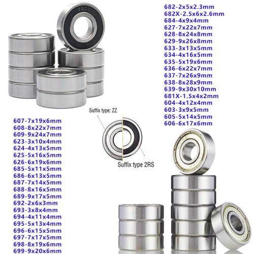 Immagine di 10PCS Silenzioso Ad Alta Velocità Piccolo 603-699 604 605 606 608 8*22*7mm 623 624 626 628 686 687 688 692 693 697 696 ZZ 2RS 2Z