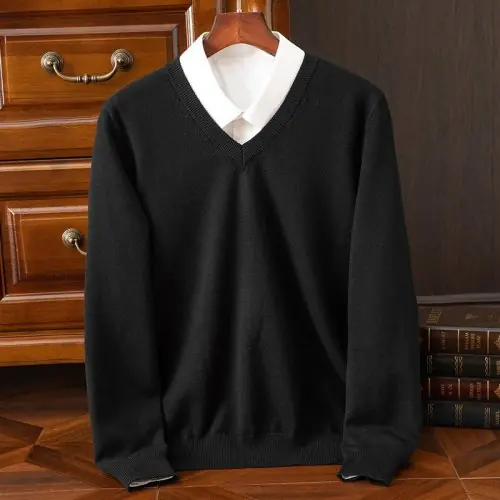 Image de Pull Homme Cachemire Col V - Élégant & Chaud