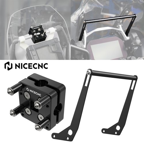 Image of Universal GPS Navigation Mount Bracket for BMW R1250GS Adventure & R1200GS Adventure (2013-2024) - Secure and Adjustable Phone Holder with Windshield Compatibility