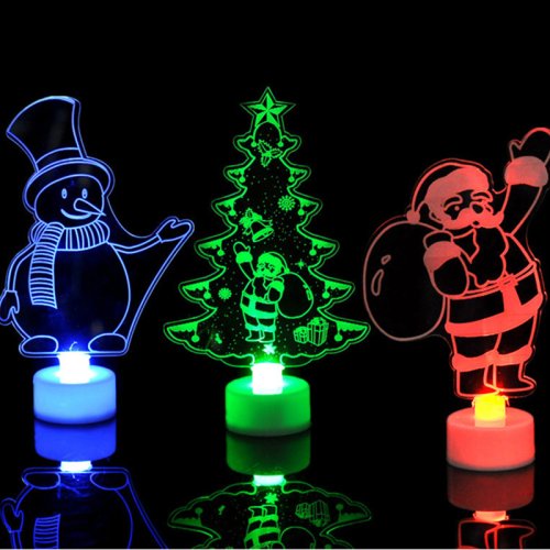 Image of Colorful Flashing LED Mini Snowman Night Light – Festive Christmas Ornament for Holiday, Birthday, and New Year Decor
