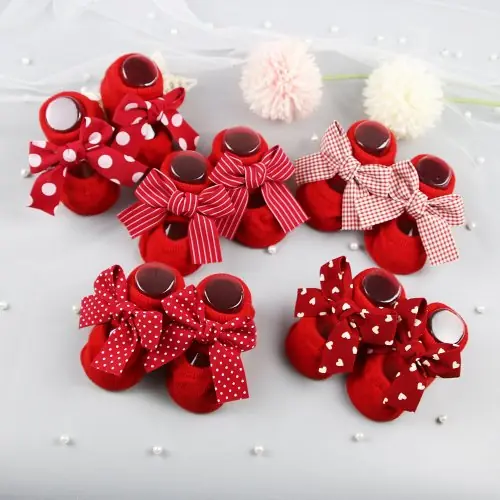 Image de Chaussettes Princesse Bébé - Rouge Mignon